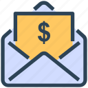 dollar, email, envelope, income, letter, seo, web