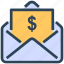 dollar, email, envelope, income, letter, seo, web 