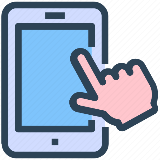 Hand, par per click, seo, smartphone, touch screen, web icon - Download on Iconfinder