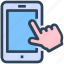 hand, par per click, seo, smartphone, touch screen, web 
