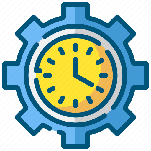 Time managment, clock, schedule, timer, watch, gear, settings icon - Download on Iconfinder
