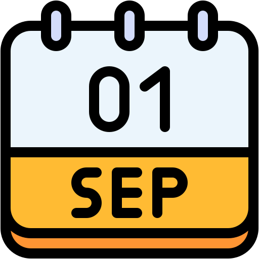 Calendar, september, one, 1, date, monthly, time icon - Free download