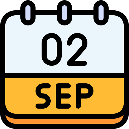 Calendar, september, two, 2, date, monthly, time icon - Free download
