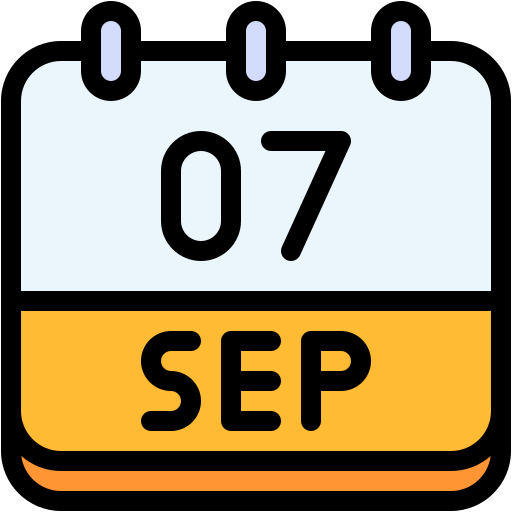 Calendar, september, seven, date, monthly, time, and icon - Free download