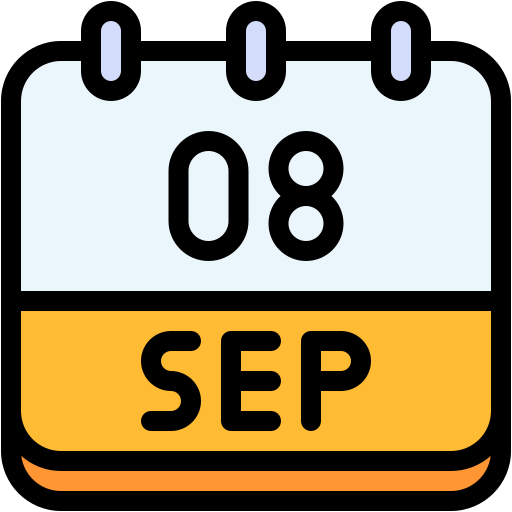 Calendar, september, eight, date, monthly, time, and icon - Free download