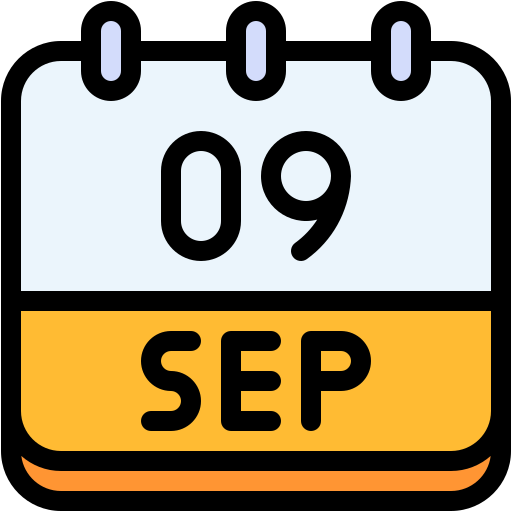 Calendar, september, nine, date, monthly, time, and icon - Free download