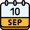 calendar, september, ten, date, monthly, time, and, month, schedule