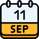 calendar, september, eleven, date, monthly, time, and, month, schedule
