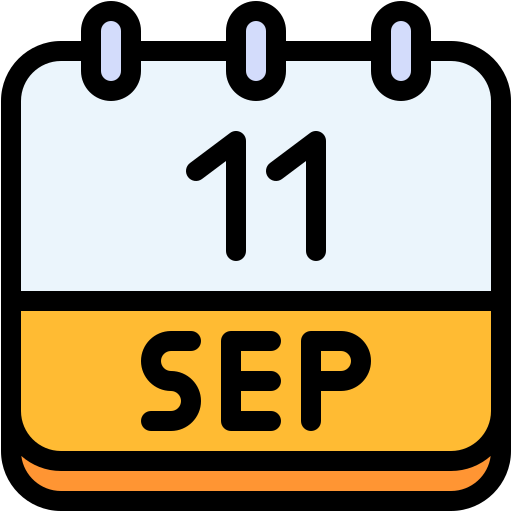 Calendar, september, eleven, date, monthly, time, and icon - Free download