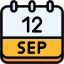 calendar, september, twelve, date, monthly, time, and, month, schedule 