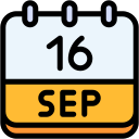 calendar, september, sixteen, date, monthly, time, and, month, schedule