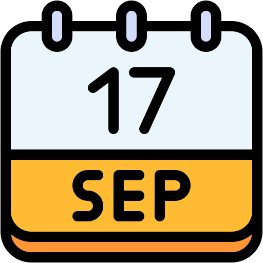 Calendar, september, seventeen, date, monthly, time, and icon - Free download