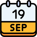 calendar, september, nineteen, date, monthly, time, and, month, schedule