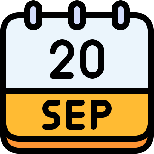 Calendar, september, twenty, date, monthly, time, and icon - Free download