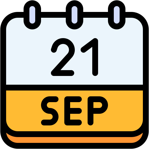 Calendar, september, twenty, one, date, monthly, time icon - Free download