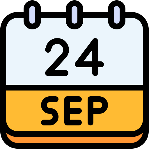 Calendar, september, twenty, four, date, monthly, time icon - Free download
