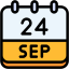 calendar, september, twenty, four, date, monthly, time, month, schedule 