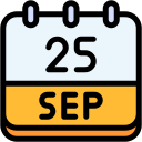 calendar, september, twenty, five, date, monthly, time, month, schedule