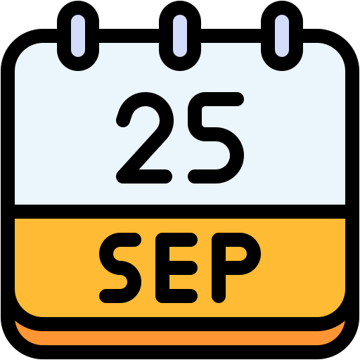 Calendar, september, twenty, five, date, monthly, time icon - Free download