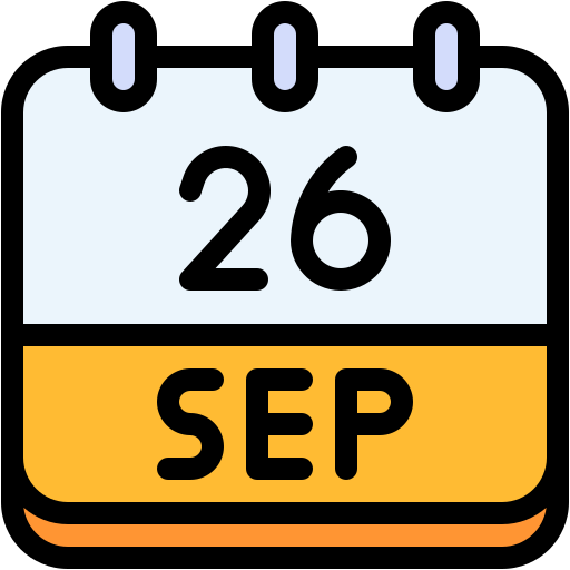 Calendar, september, twenty, six, date, monthly, time icon - Free download