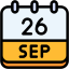 calendar, september, twenty, six, date, monthly, time, month, schedule 