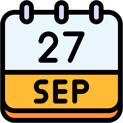 Calendar, september, twenty, seven, date, monthly, time icon - Free download