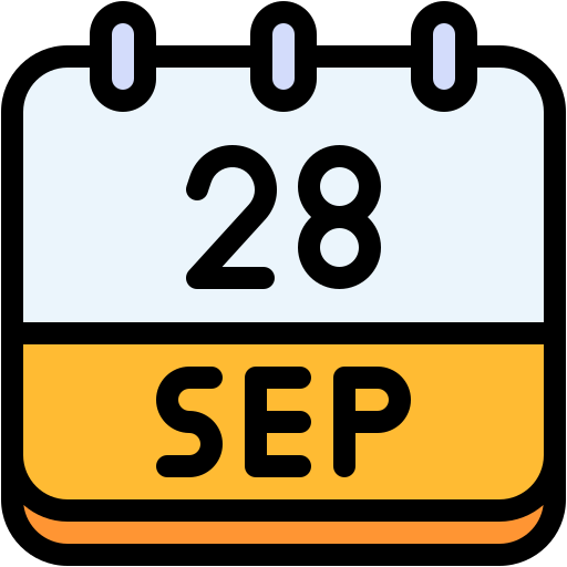 Calendar, september, twenty, eight, date, monthly, time icon - Free download