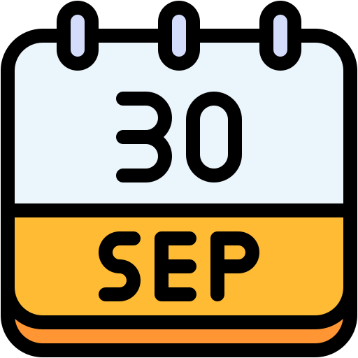 Calendar, september, thirty, date, monthly, time, and icon - Free download