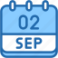 calendar, september, two, 2, date, monthly, time, month, schedule 