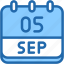 calendar, september, five, date, monthly, time, and, month, schedule 
