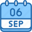 calendar, september, six, date, monthly, time, and, month, schedule 