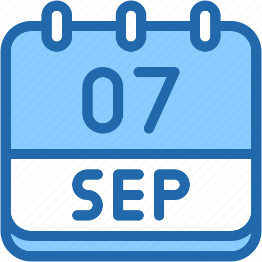 Calendar, september, seven, date, monthly, time, and icon - Download on Iconfinder