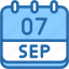 calendar, september, seven, date, monthly, time, and, month, schedule 