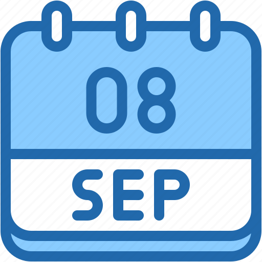 Calendar, september, eight, date, monthly, time, and icon - Download on Iconfinder