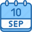 calendar, september, ten, date, monthly, time, and, month, schedule 