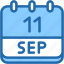 calendar, september, eleven, date, monthly, time, and, month, schedule 
