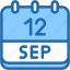calendar, september, twelve, date, monthly, time, and, month, schedule 