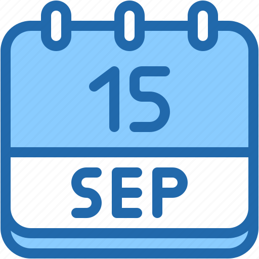 Calendar, september, fifteen, date, monthly, time, and icon - Download on Iconfinder