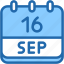 calendar, september, sixteen, date, monthly, time, and, month, schedule 