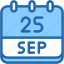 calendar, september, twenty, five, date, monthly, time, and, month, schedule 
