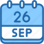 calendar, september, twenty, six, date, monthly, time, month, schedule 