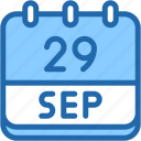 calendar, september, twenty, nine, date, monthly, time, month, schedule