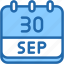 calendar, september, thirty, date, monthly, time, and, month, schedule 
