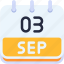 calendar, september, three, 3, date, monthly, time, month, schedule 