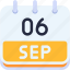 calendar, september, six, date, monthly, time, and, month, schedule 
