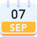 calendar, september, seven, date, monthly, time, month, schedule