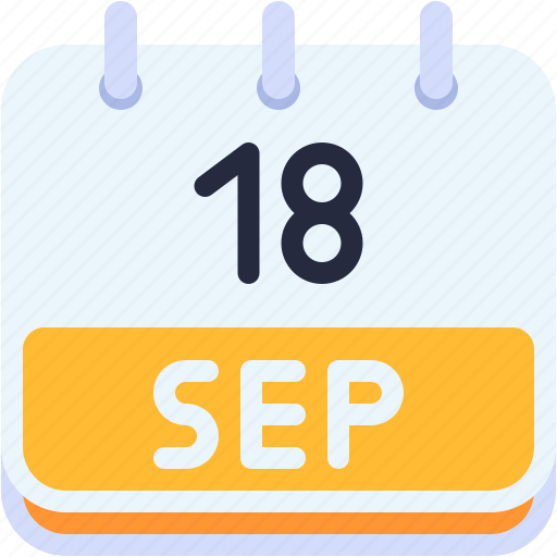 Calendar, september, eighteen, date, monthly, time, and icon - Download on Iconfinder