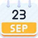 calendar, september, twenty, three, date, monthly, time, month, schedule