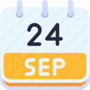 calendar, september, twenty, four, date, monthly, time, month, schedule