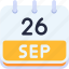 calendar, september, twenty, six, date, monthly, time, and, month, schedule 